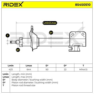 Shock Absorber RIDEX 854S0510 854S0510 - photo 9