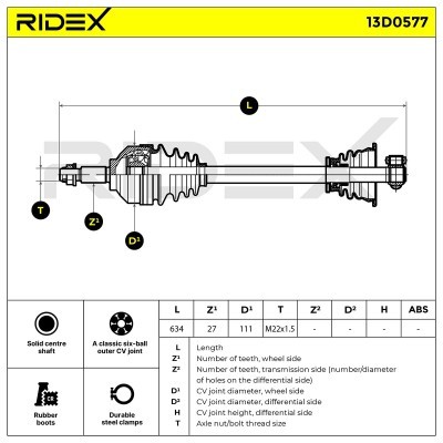 Drive Shaft RIDEX 13D0577 13D0577 - photo 6