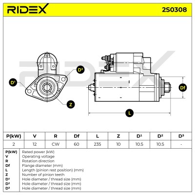 Starter RIDEX 2S0308 2S0308 - photo 7