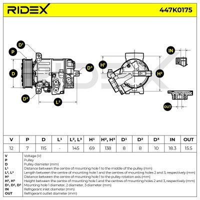 Compressor, Air Conditioning SUZUKI 447K0175 - photo 12