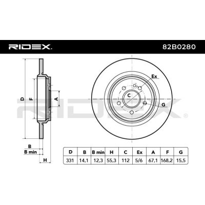 Brake Disc RIDEX 82B0280 82B0280 - photo 4