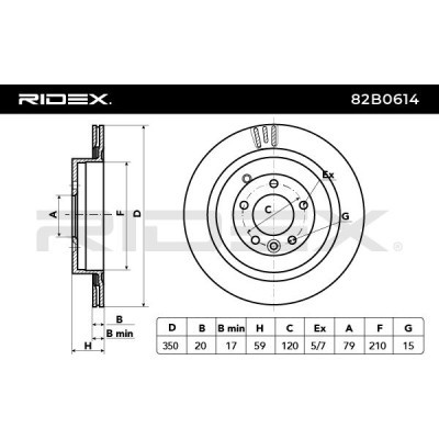 Brake Disc RIDEX 82B0614 82B0614 - photo 3
