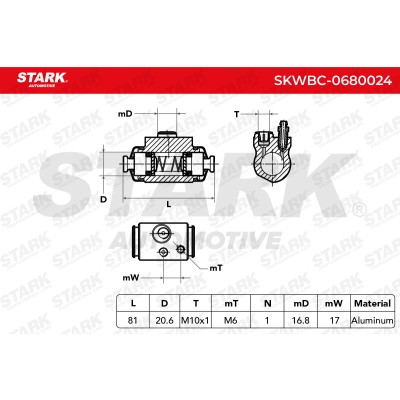 Wheel Brake Cylinder Stark SKWBC-0680024 SKWBC-0680024 - photo 8