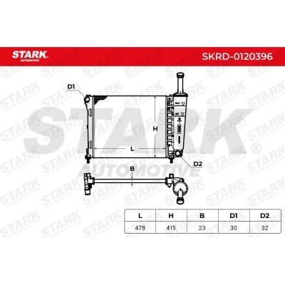 Radiator, Engine Cooling Stark SKRD-0120396 SKRD-0120396 - photo 3