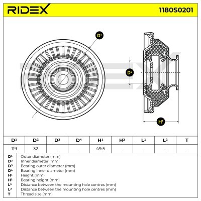 Strut Support Bearing Front RIDEX 1180S0201 1180S0201 - photo 7