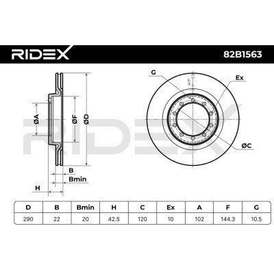 Brake Disc RIDEX 82B1563 82B1563 - photo 7