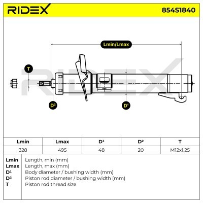 Shock Absorber RIDEX 854S1840 854S1840 - photo 8