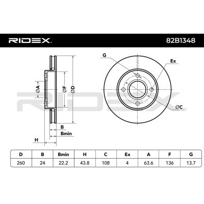 Brake Disc RIDEX 82B1348 82B1348 - photo 6