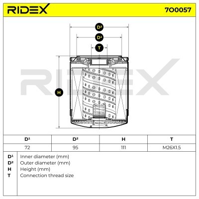Oil Filter RIDEX 7O0057 7O0057 - photo 5