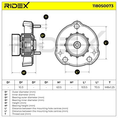 Strut Support Bearing Front RIDEX 1180S0073 1180S0073 - photo 6