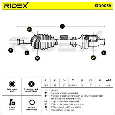 Drive Shaft RIDEX 13D0039 13D0039 - photo 6