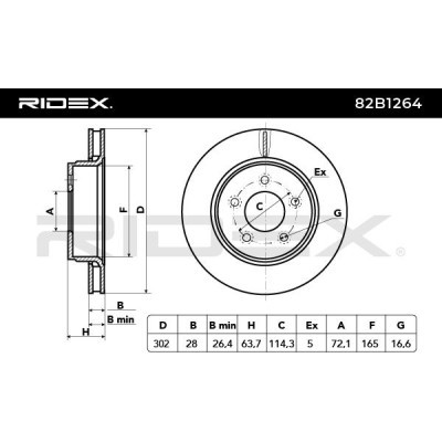 Brake Disc RIDEX 82B1264 82B1264 - photo 5