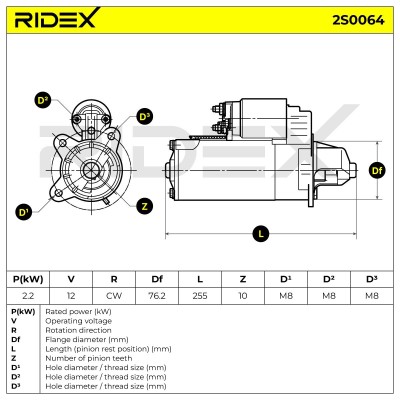 Starter RIDEX 2S0064 2S0064 - photo 6