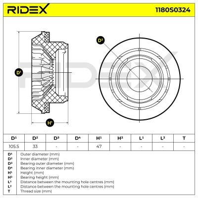 Strut Support Bearing Front RIDEX 1180S0324 1180S0324 - photo 5