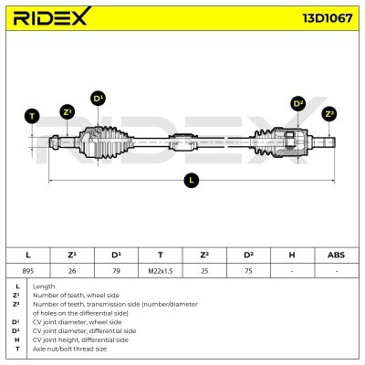 Drive Shaft RIDEX 13D1067 13D1067 - photo 7