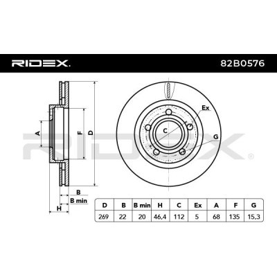 Brake Disc RIDEX 82B0576 82B0576 - photo 3