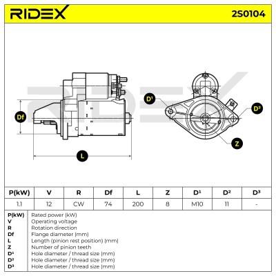 Starter RIDEX 2S0104 2S0104 - photo 6