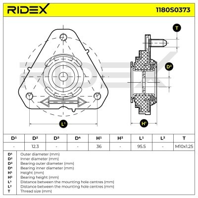 Strut Support Bearing Front RIDEX 1180S0373 1180S0373 - photo 6
