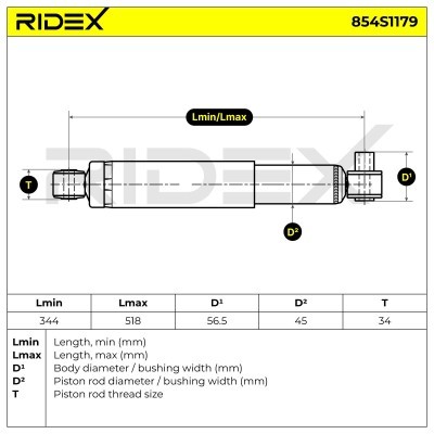 Shock Absorber RIDEX 854S1179 854S1179 - photo 3