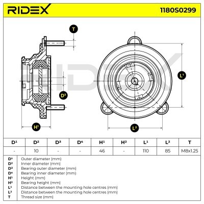 Strut Support Bearing Front RIDEX 1180S0299 1180S0299 - photo 5
