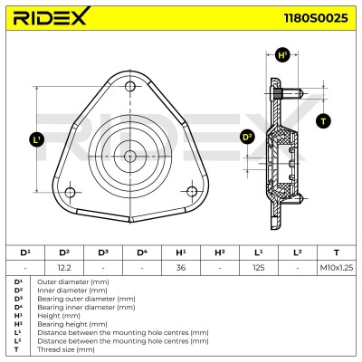 Strut Support Bearing Front RIDEX 1180S0025 1180S0025 - photo 5