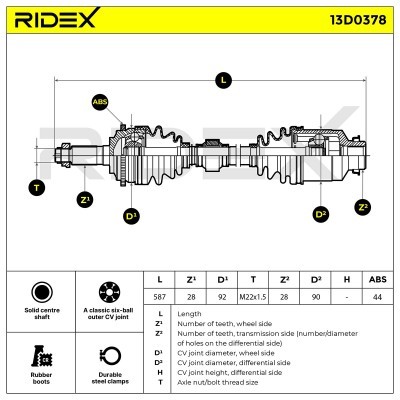 Drive Shaft RIDEX 13D0378 13D0378 - photo 6