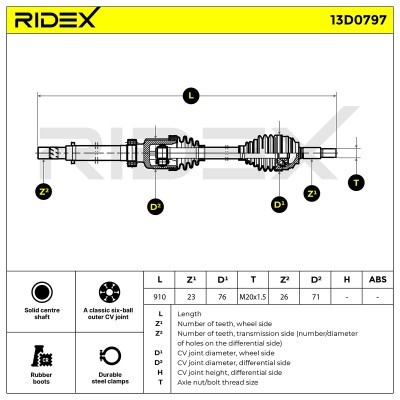 Drive Shaft RIDEX 13D0797 13D0797 - photo 14