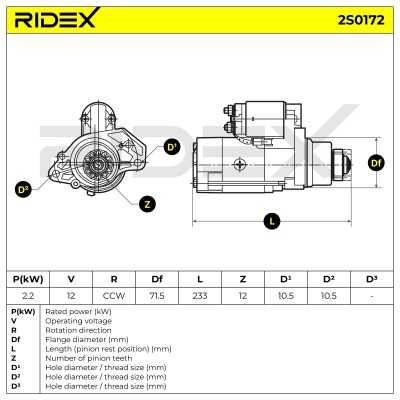 Starter RIDEX 2S0172 2S0172 - photo 6