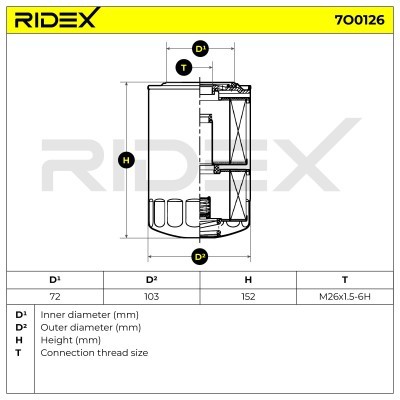 Oil Filter RIDEX 7O0126 7O0126 - photo 5