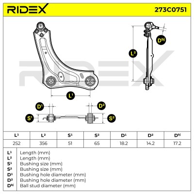 Control Arm RIDEX 273C0751 273C0751 - photo 7