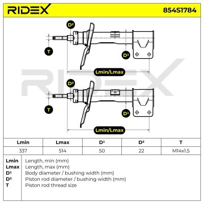 Shock Absorber RIDEX 854S1784 854S1784 - photo 8