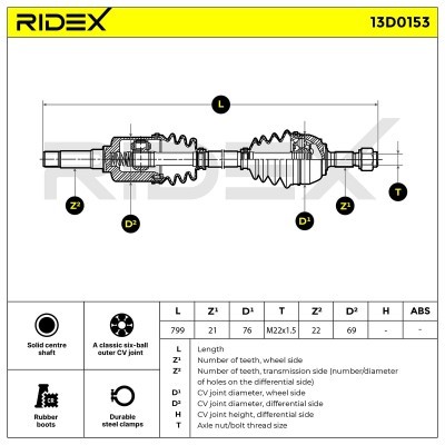 Drive Shaft RIDEX 13D0153 13D0153 - photo 7