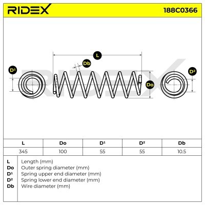 Suspension Spring RIDEX 188C0366 188C0366 - photo 5