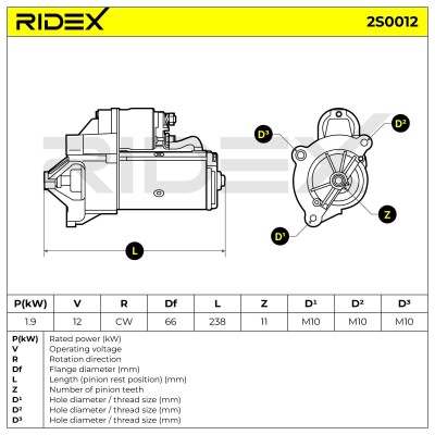 Starter RIDEX 2S0012 2S0012 - photo 6
