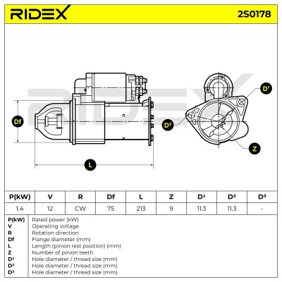Starter RIDEX 2S0178 2S0178 - photo 7