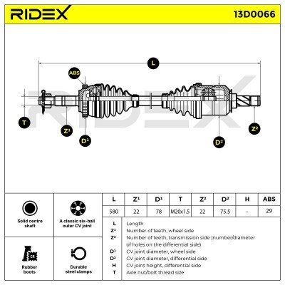 Drive Shaft RIDEX 13D0066 13D0066 - photo 6