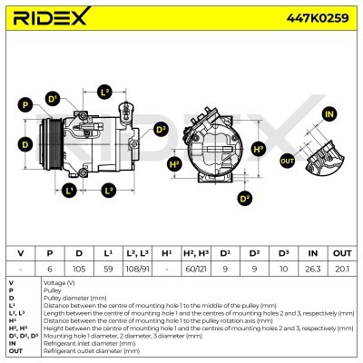 Compressor, Air Conditioning OPEL Astra H GTC 447K0259 - photo 7