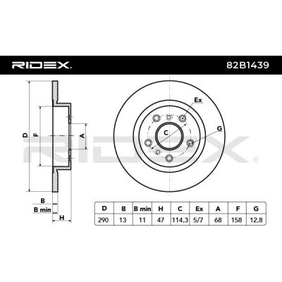 Brake Disc RIDEX 82B1439 82B1439 - photo 5