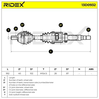Drive Shaft RIDEX 13D0932 13D0932 - photo 7