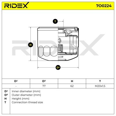 Oil Filter RIDEX 7O0224 7O0224 - photo 6