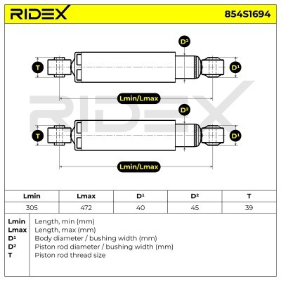 Shock Absorber RIDEX 854S1694 854S1694 - photo 6