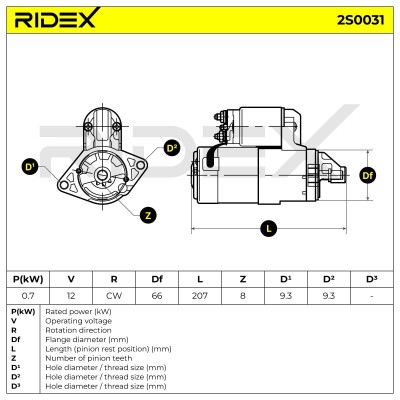 Starter RIDEX 2S0031 2S0031 - photo 7