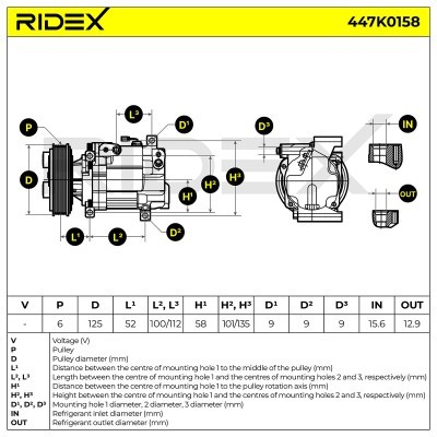 Compressor, Air Conditioning MAZDA 3 (BK) 3 sedan (BK) 447K0158 - photo 5