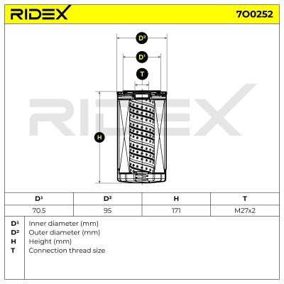 Oil Filter RIDEX 7O0252 7O0252 - photo 5
