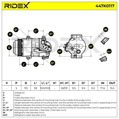 Compressor, Air Conditioning 447K0117 - photo 6