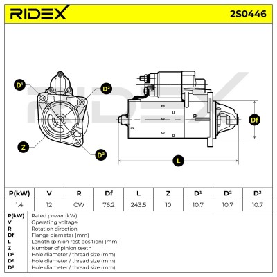 Starter RIDEX 2S0446 2S0446 - photo 6