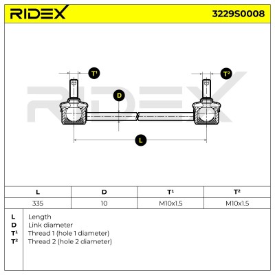Stabilizer Link RIDEX 3229S0008 3229S0008 - photo 7