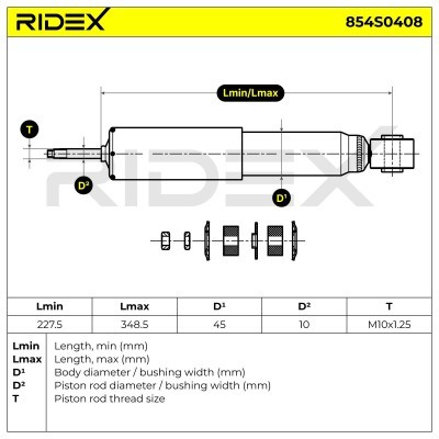 Shock Absorber RIDEX 854S0408 854S0408 - photo 8