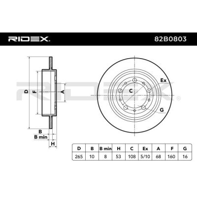 Brake Disc RIDEX 82B0803 82B0803 - photo 4