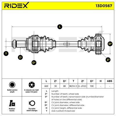 Drive Shaft RIDEX 13D0567 13D0567 - photo 5